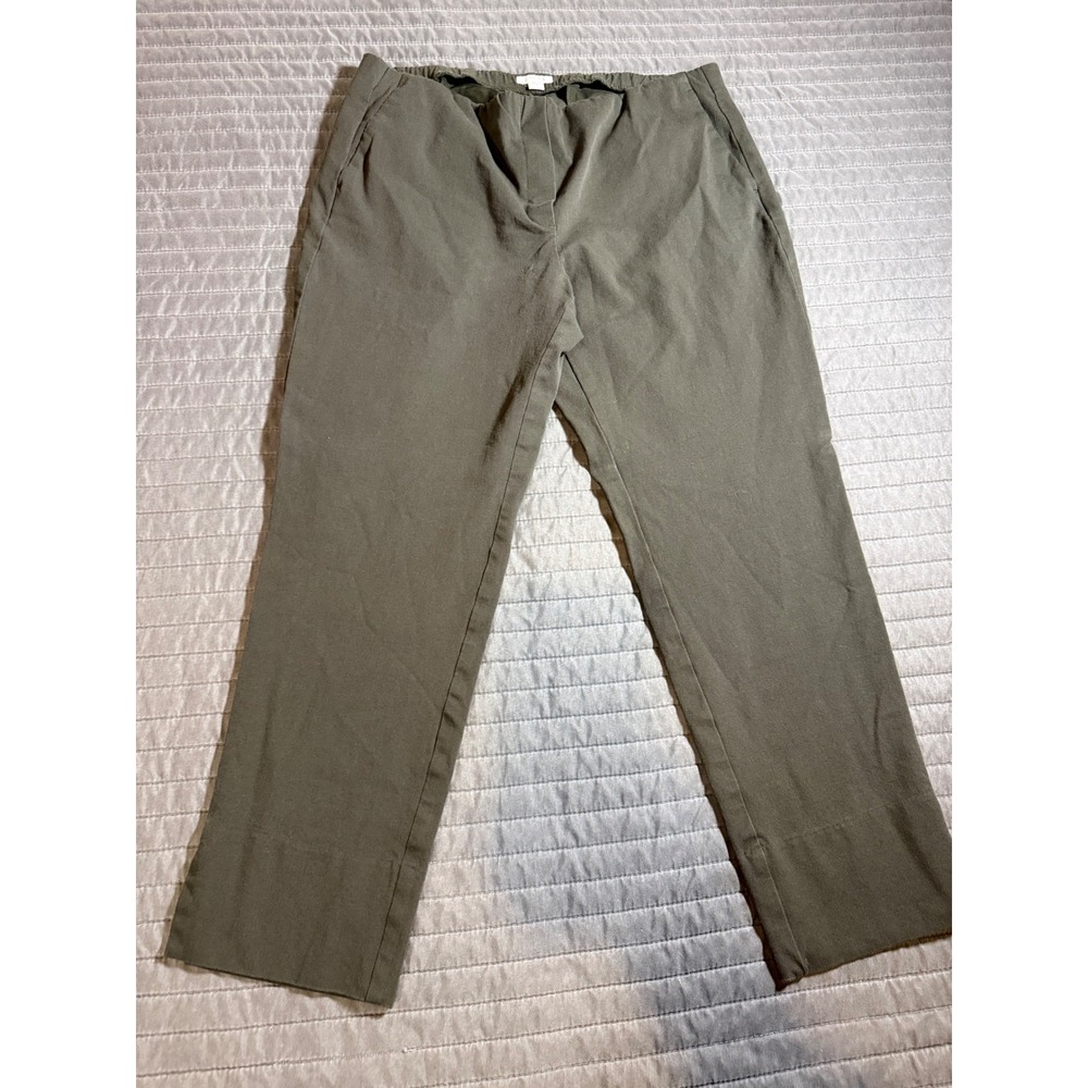 J. Jill Premium Bi-Stretch Olive Green Pull On Slim Straight Leg Pants Womens 12